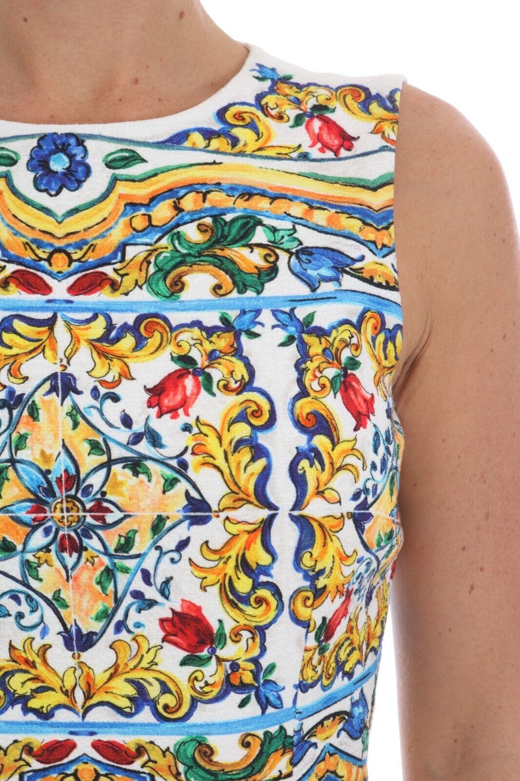 - Majolica Print Midi Sheath Dress