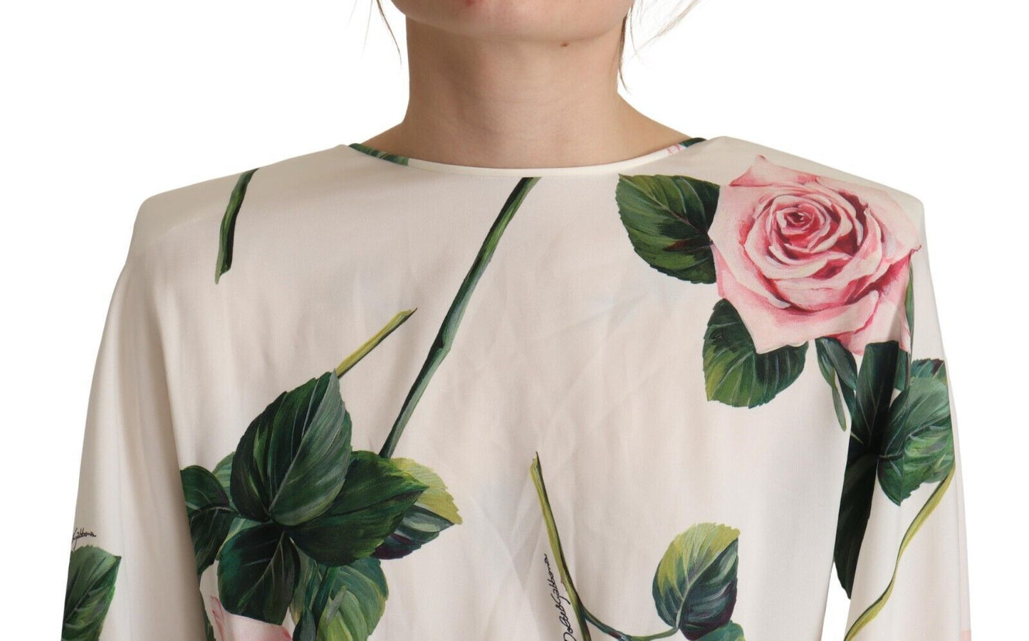 - Elegant Silk Floral A-Line Dress