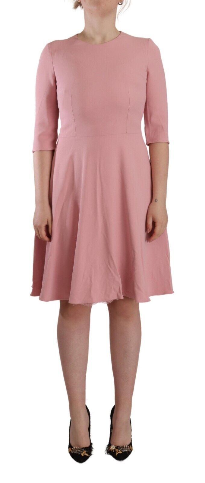 - Elegant Pink A-Line Knee Length Dress