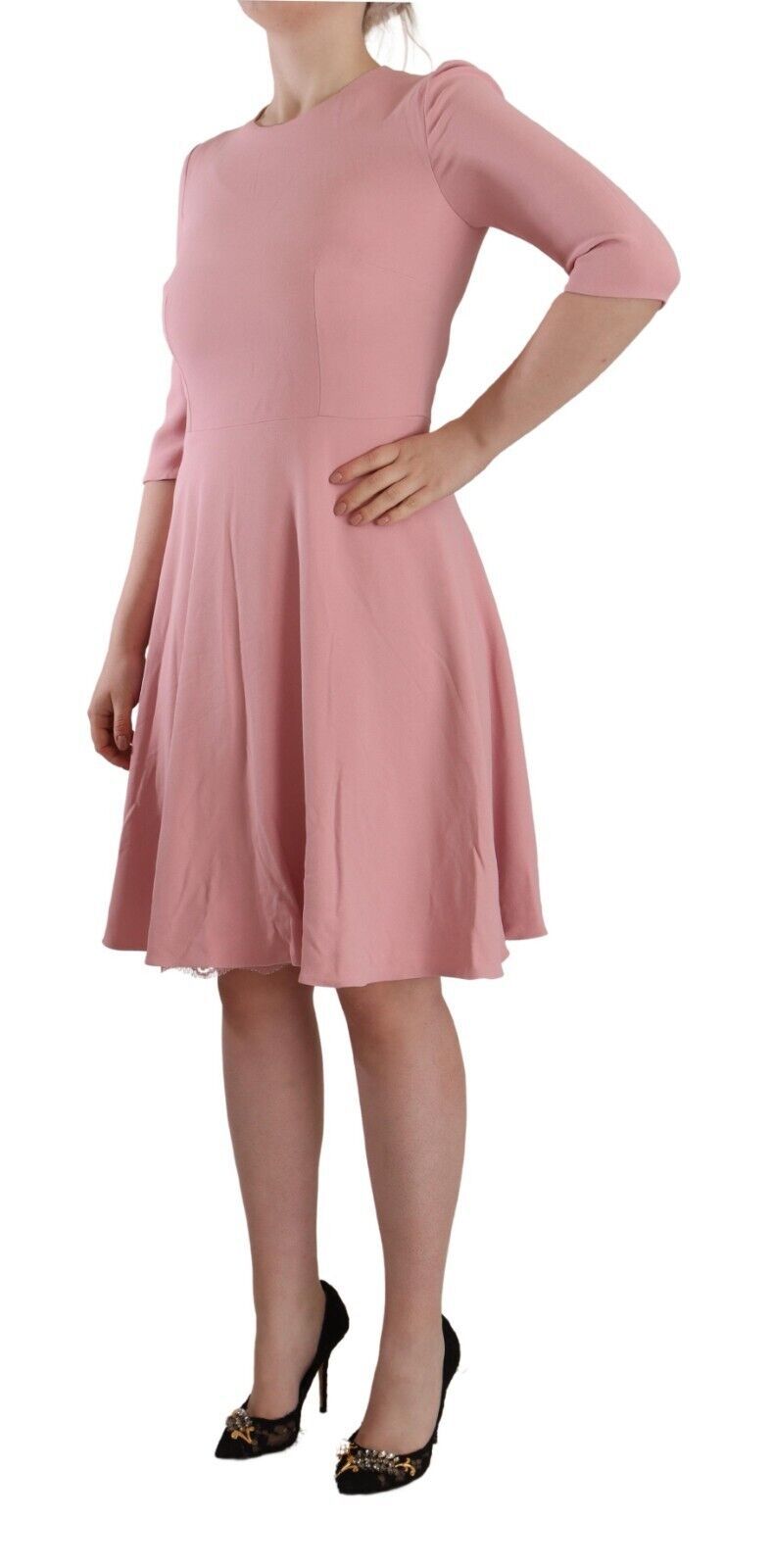 - Elegant Pink A-Line Knee Length Dress