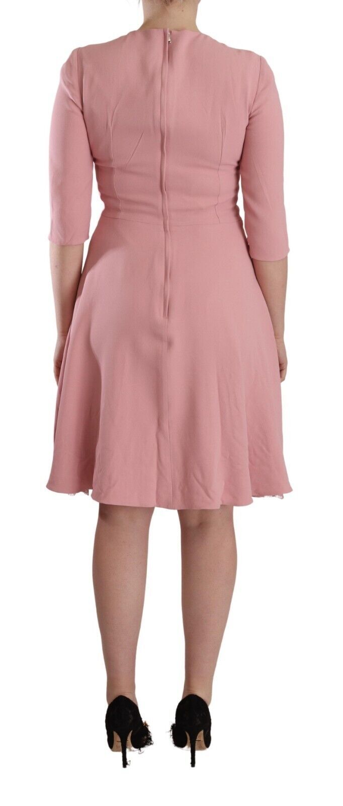 - Elegant Pink A-Line Knee Length Dress