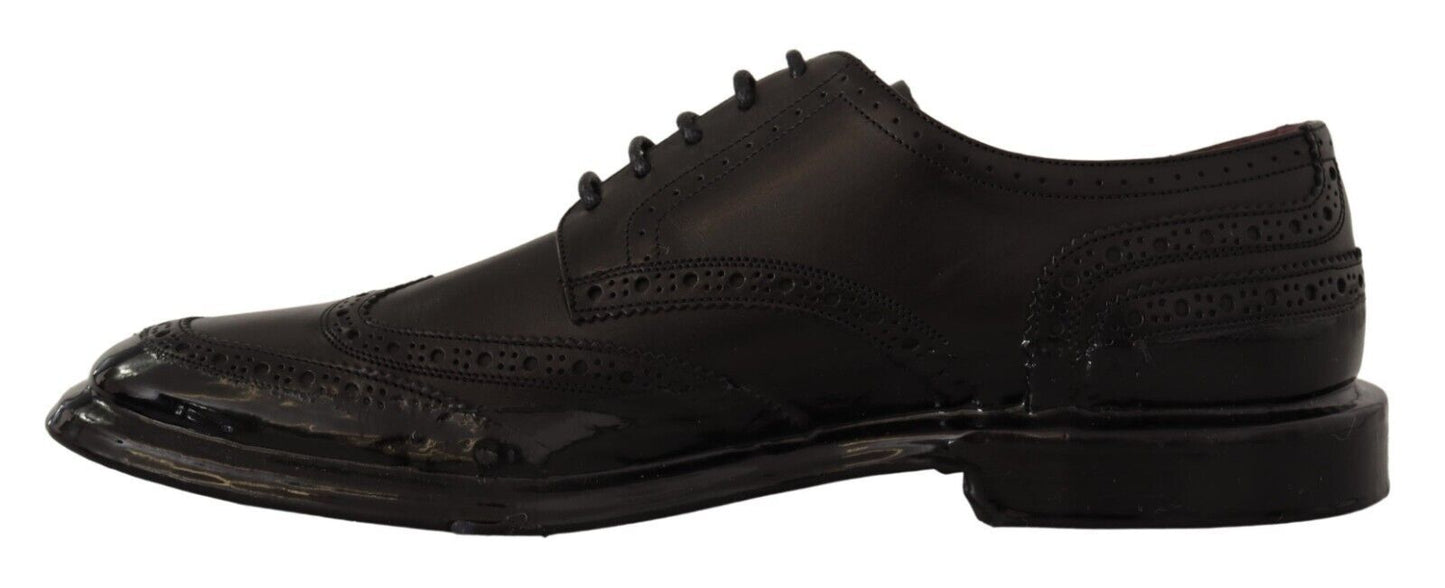 - Elegant Calfskin Derby Oxford Wingtips