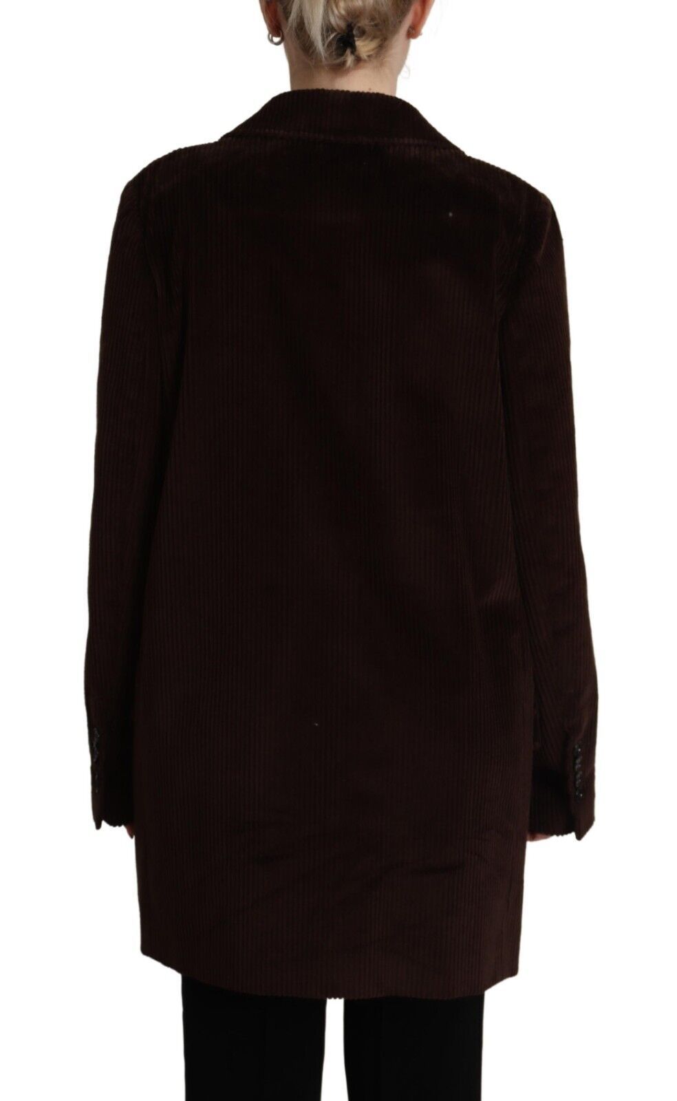 - Elegant Burgundy Double-Breasted Trench Coat