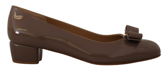 - Elegant Caraway Brown Pumps with Vara Bow