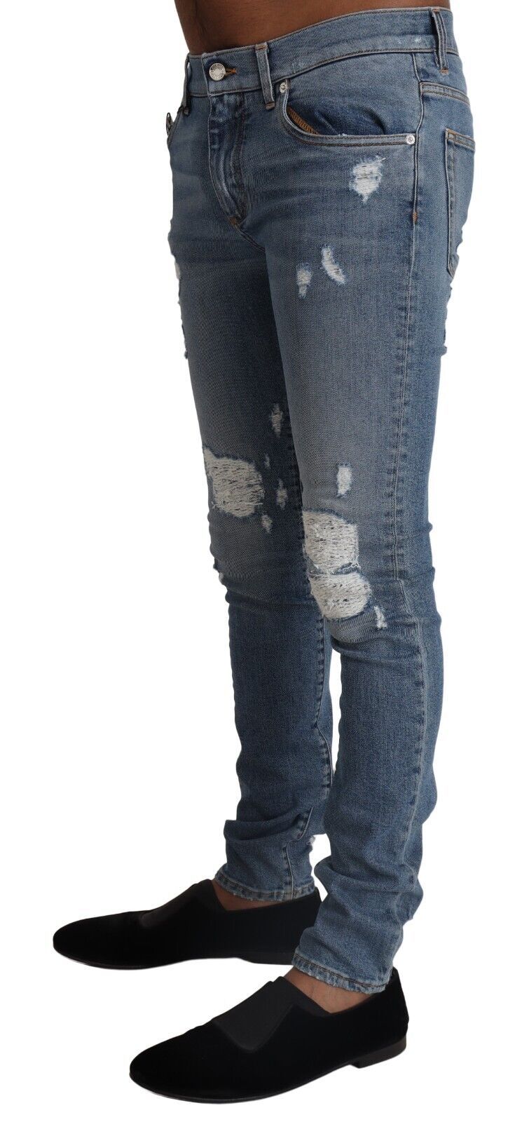 - Elegant Light Blue Skinny Denim Pants
