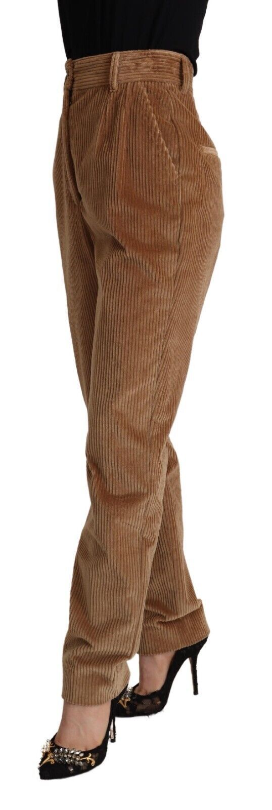 - Chic High-Waisted Corduroy Skinny Pants