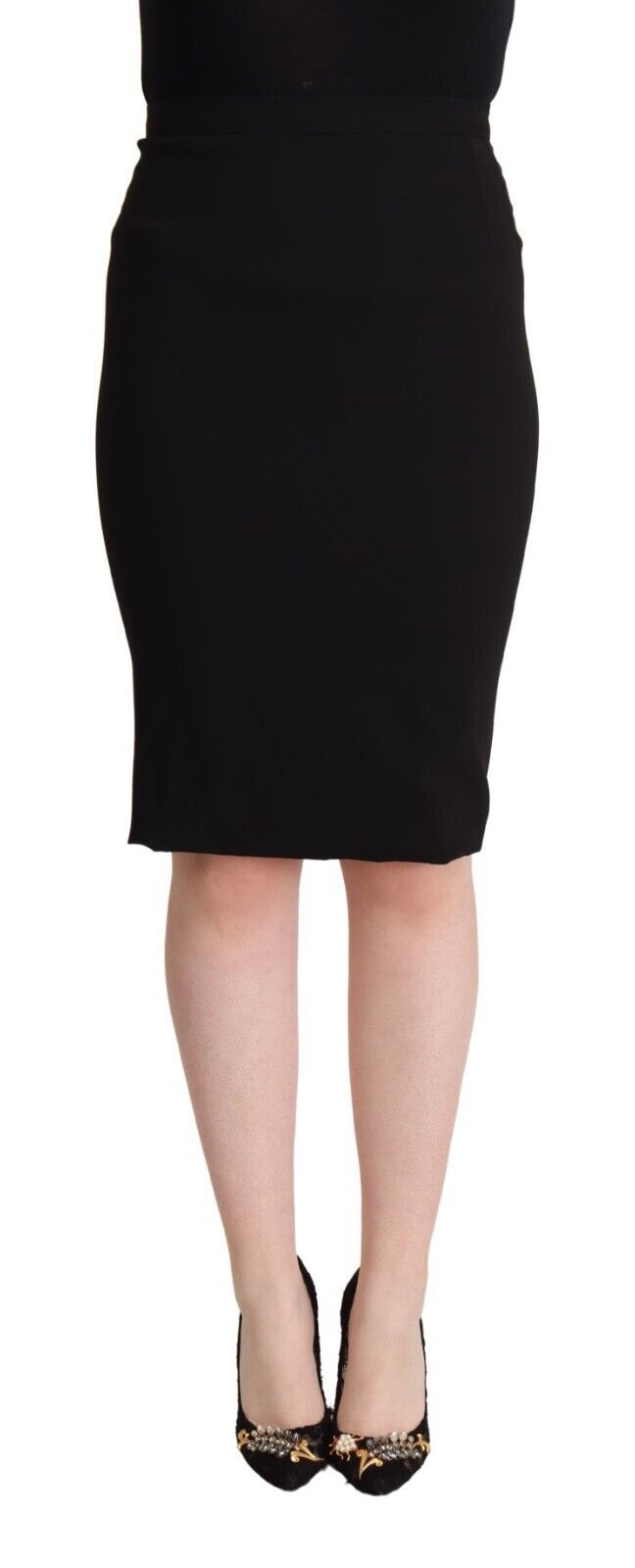 - Chic High Waist Pencil Skirt in Black
