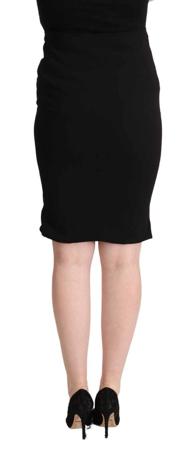 - Chic High Waist Pencil Skirt in Black