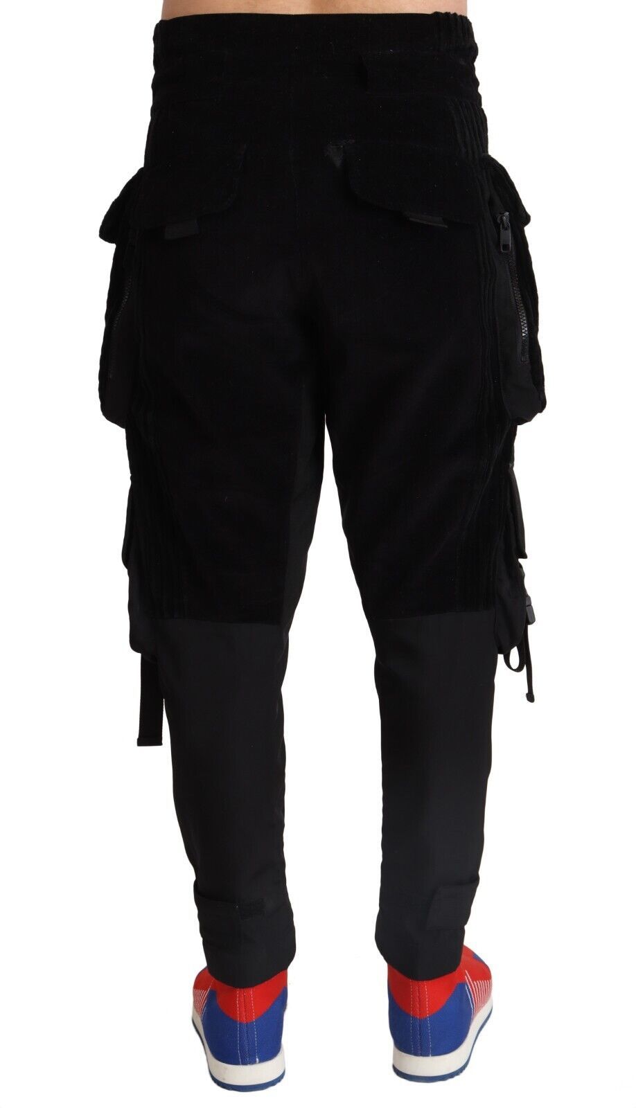 - Elegant Black Cargo Corduroy Pants