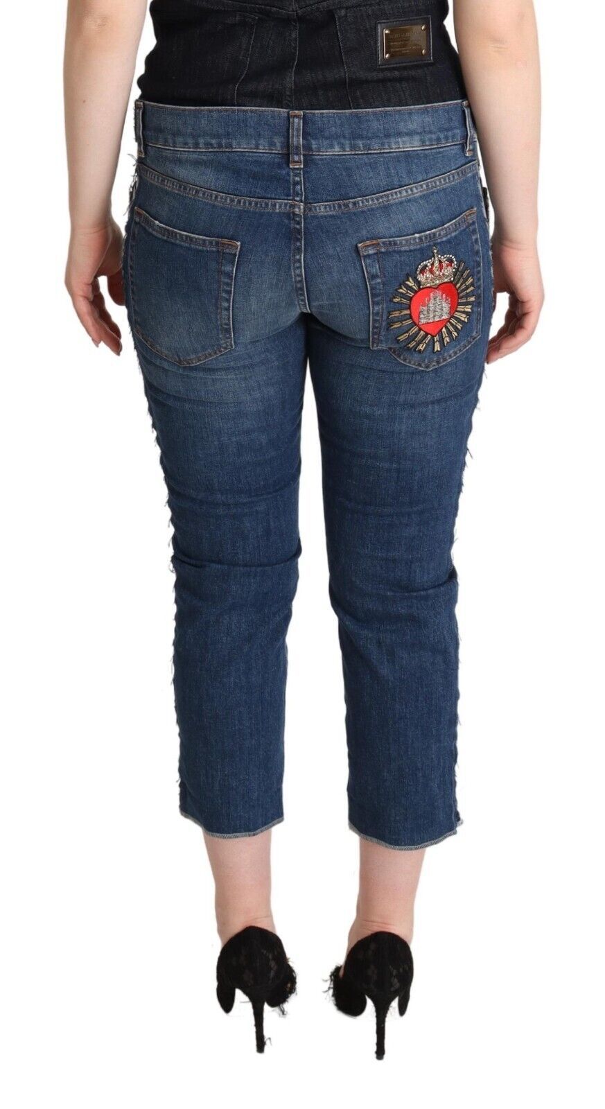 - Elegant Mid-Waist Cropped Denim