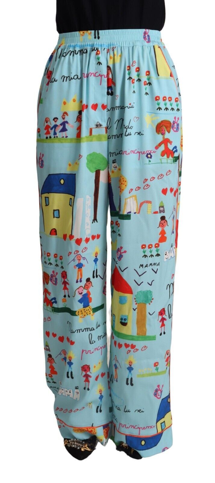 - Elegant Wide Leg Printed Pants