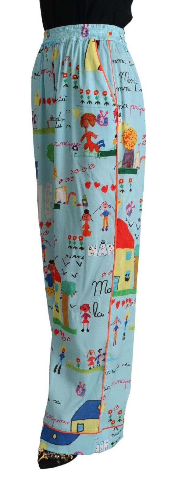 - Elegant Wide Leg Printed Pants