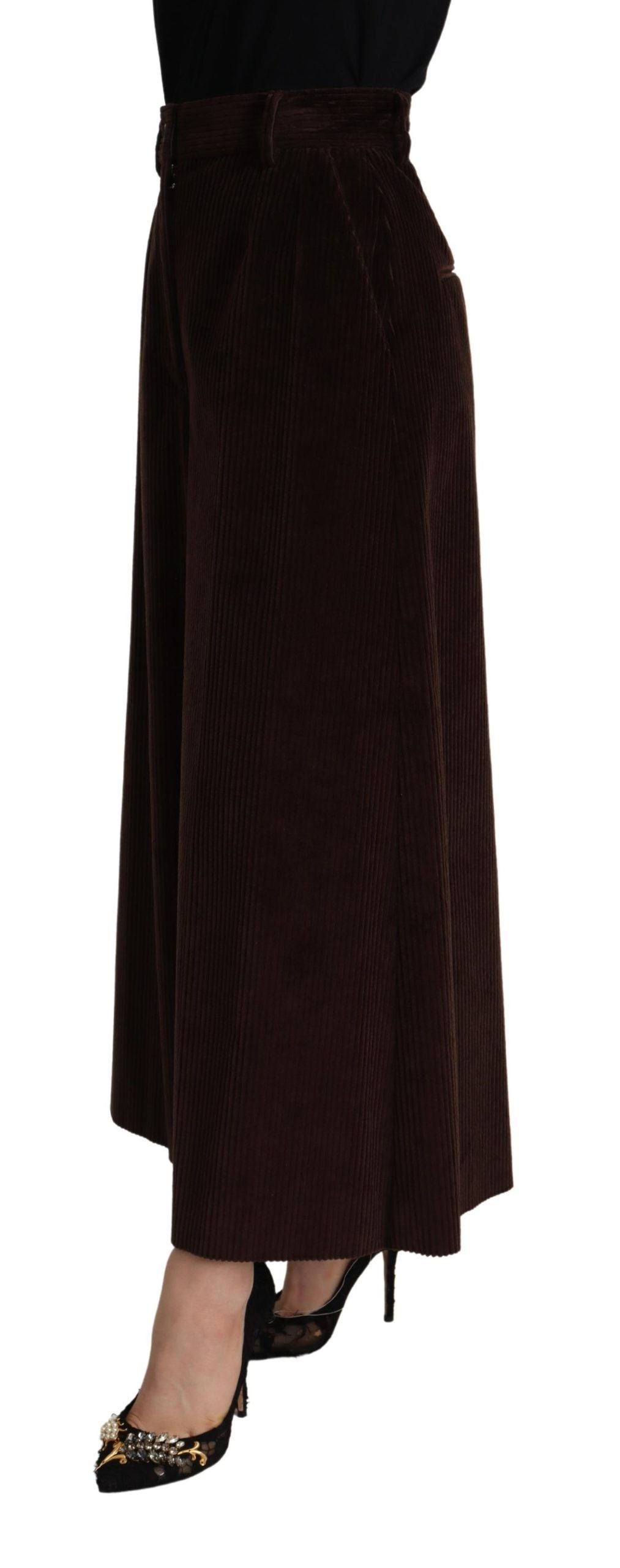 - Chic Bordeaux High-Waisted Corduroy Pants