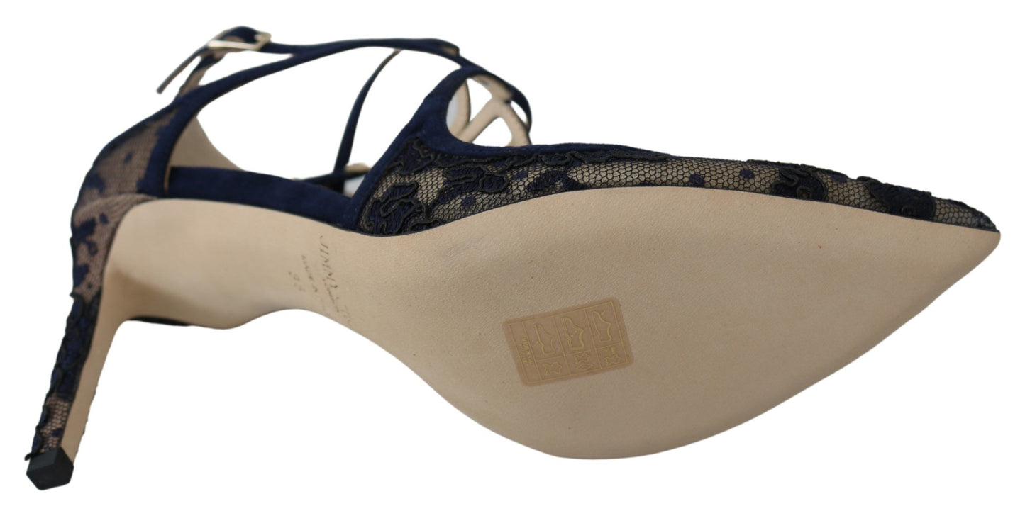 Jimmy Choo Navy Lancer Leather Pumps - Luxury Redefined