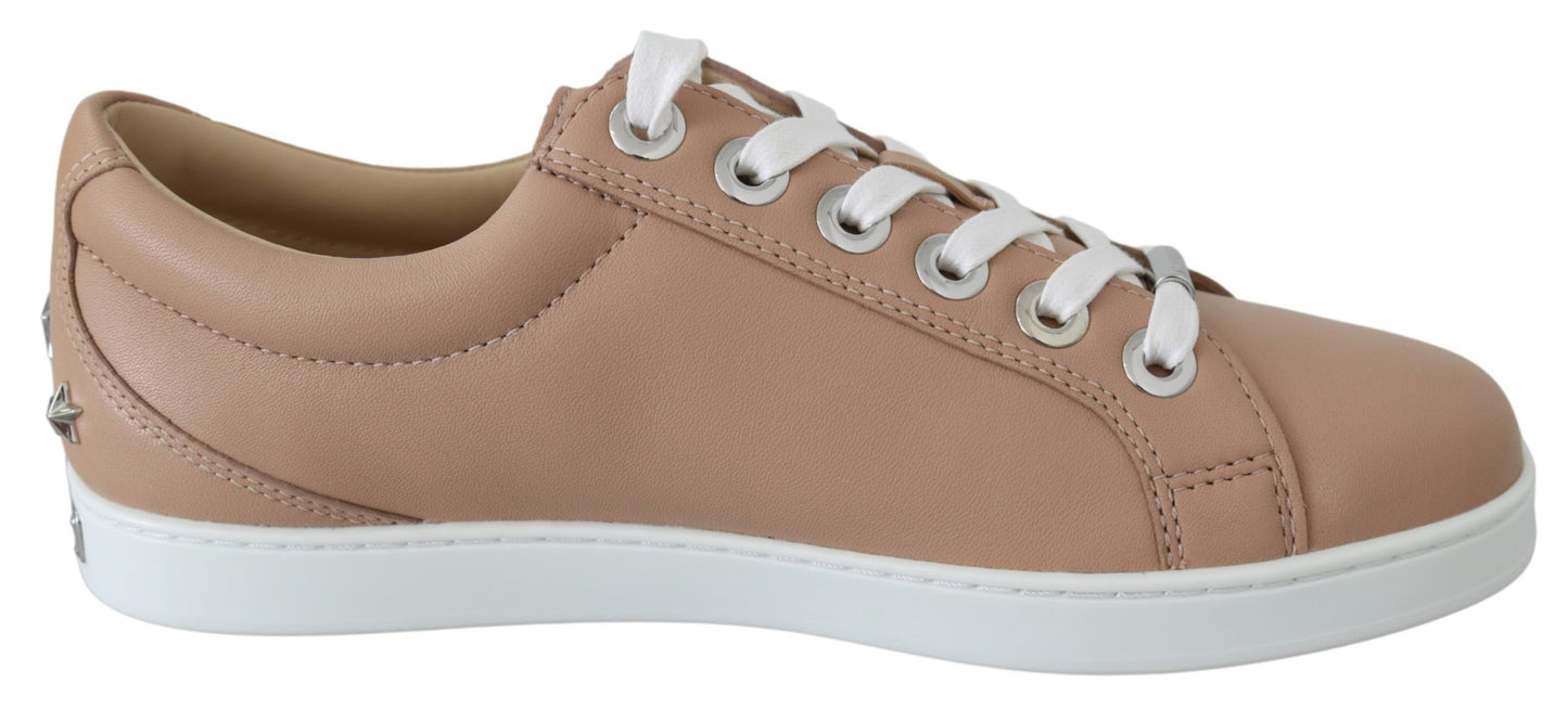 - Powder Pink Nappa Leather Sneakers