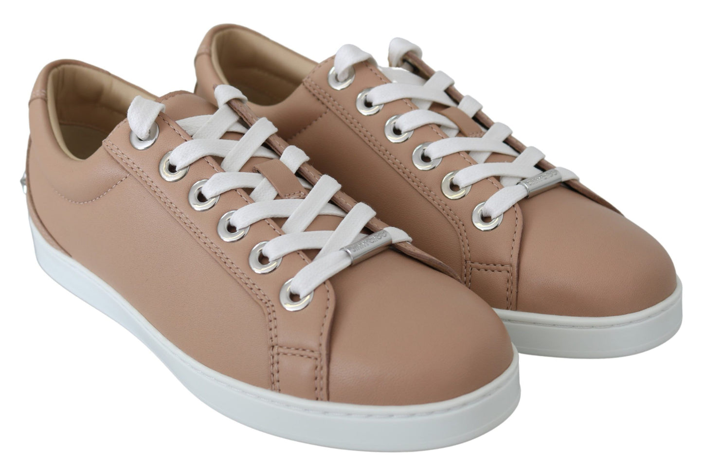 - Powder Pink Nappa Leather Sneakers