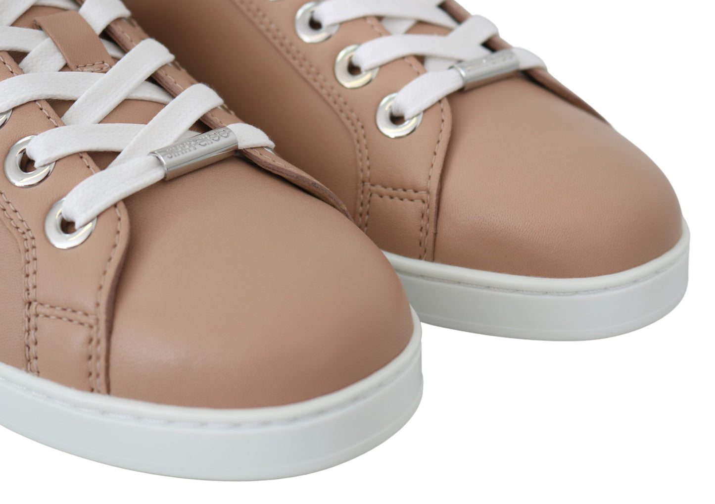 - Powder Pink Nappa Leather Sneakers