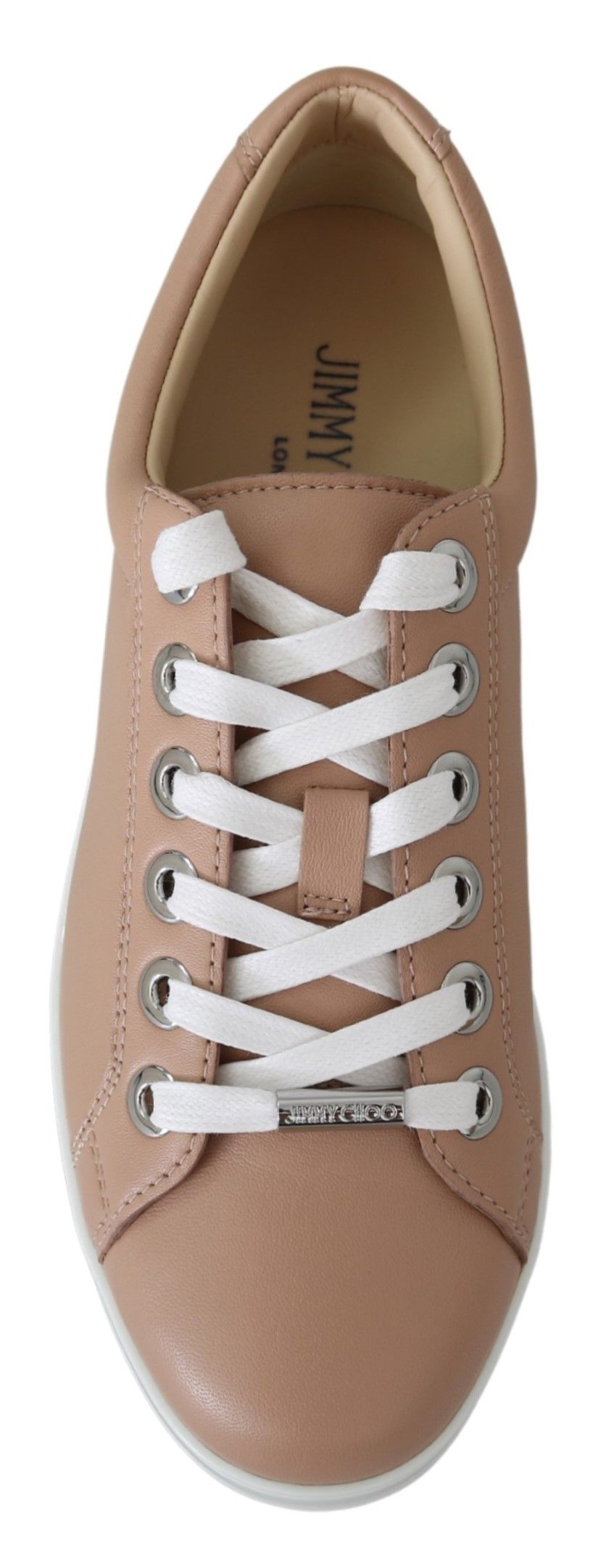 - Powder Pink Nappa Leather Sneakers