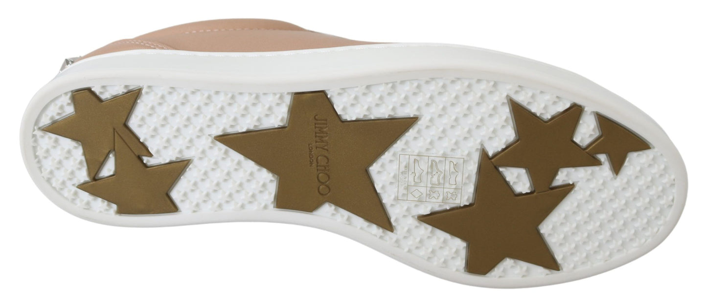 - Powder Pink Nappa Leather Sneakers
