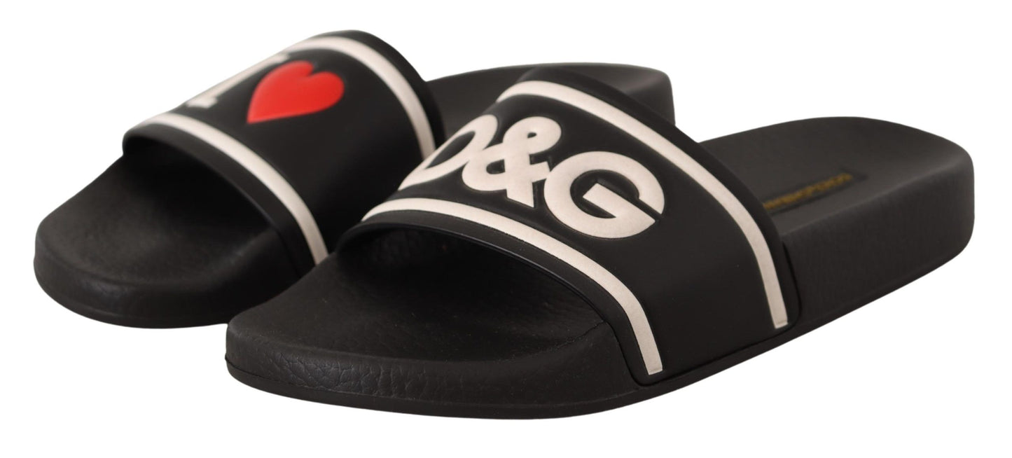 - Elegant Black Leather Slide Sandals for Her