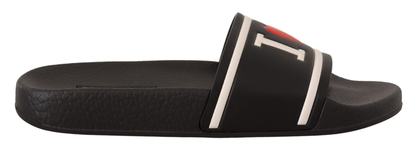- Elegant Black Leather Slide Sandals for Her
