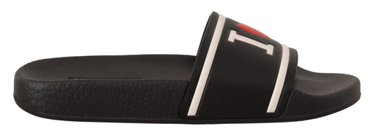 - Elegant Black Leather Slide Sandals for Her