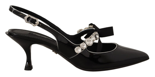 - Elegant Crystal Slingback Heels Pump