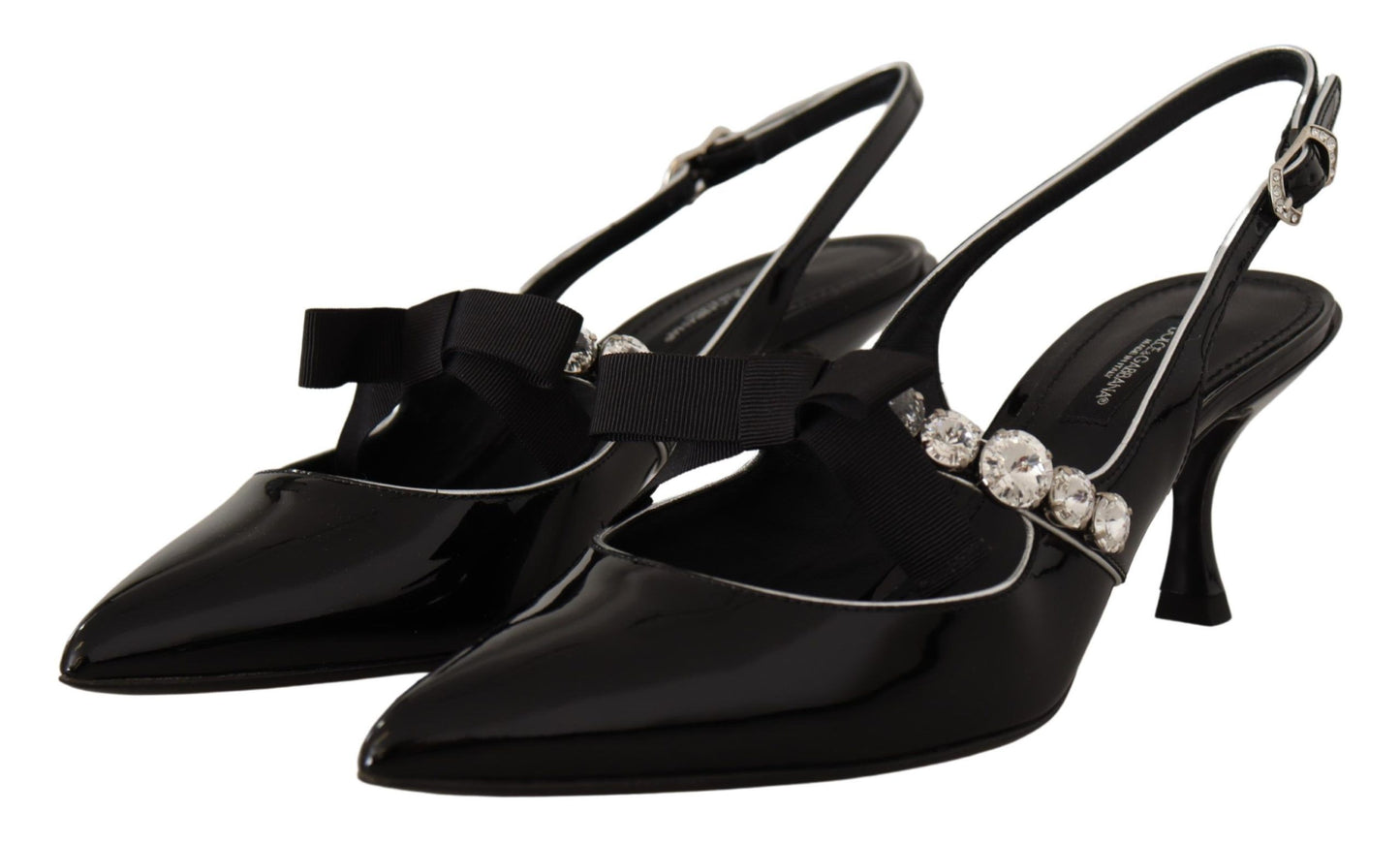 - Elegant Crystal Slingback Heels Pump