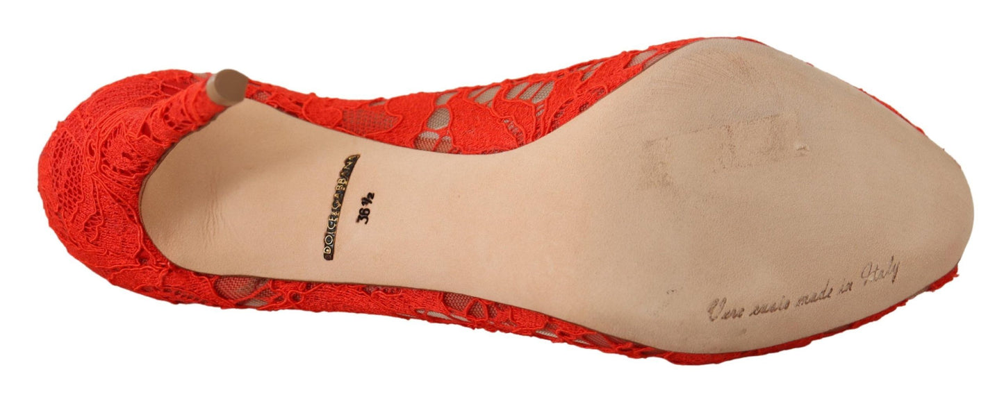 - Red Crystal Taormina Lace Heels Pumps