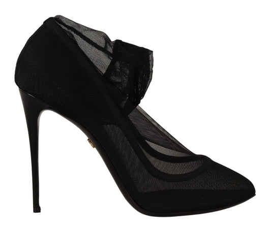 - Elegant Black Stretch Socks Boots