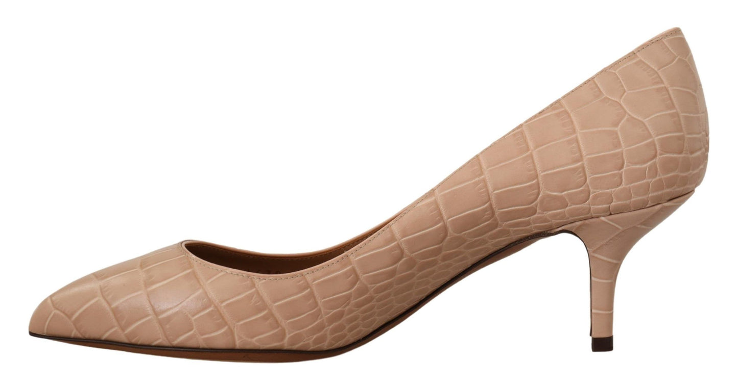 - Elegant Beige Leather Pumps