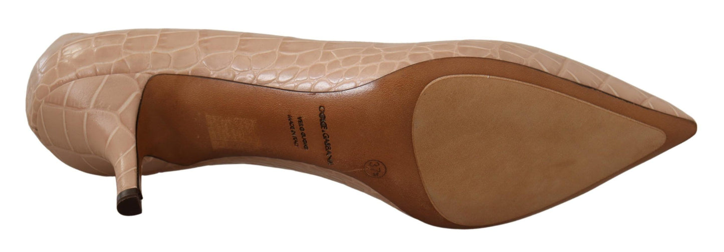 - Elegant Beige Leather Pumps
