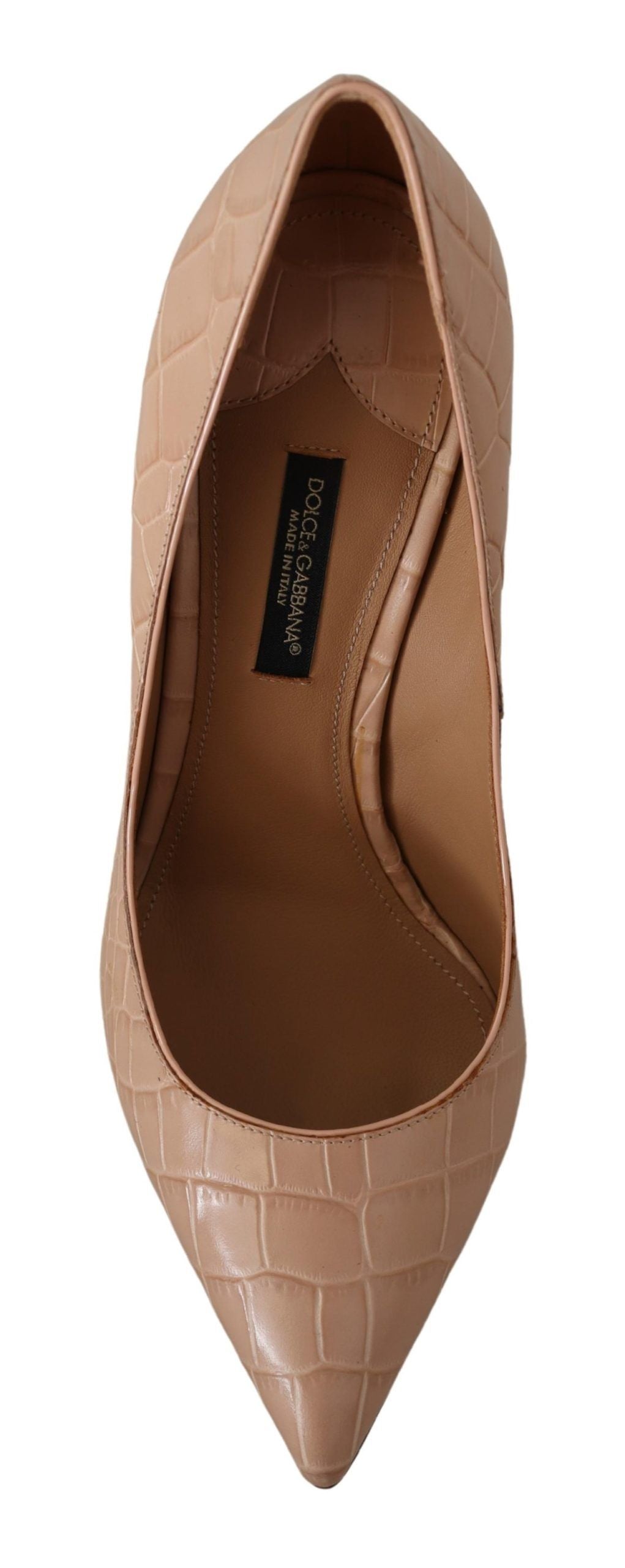 - Elegant Beige Nude Leather Pumps