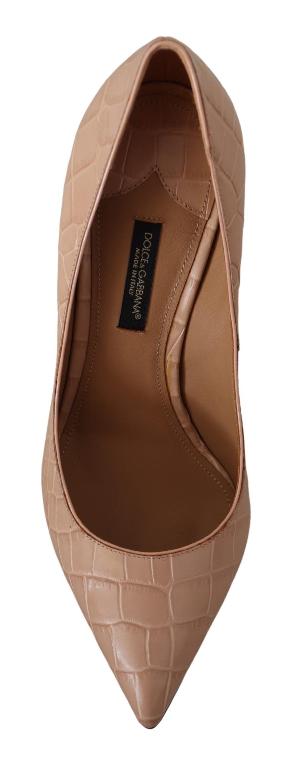 - Elegant Beige Nude Leather Pumps