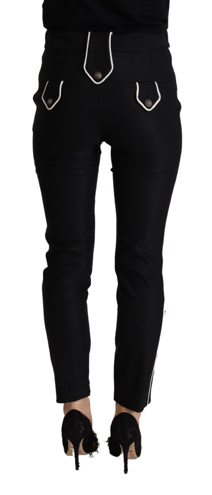 - Elegant High Waisted Slim Fit Trousers
