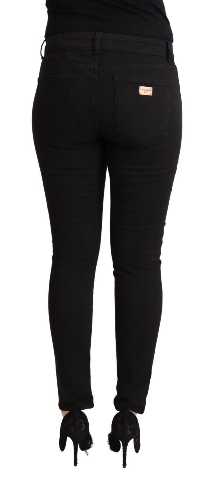 Chic Slim Fit Black Denim Jeans by Dolce & Gabbana