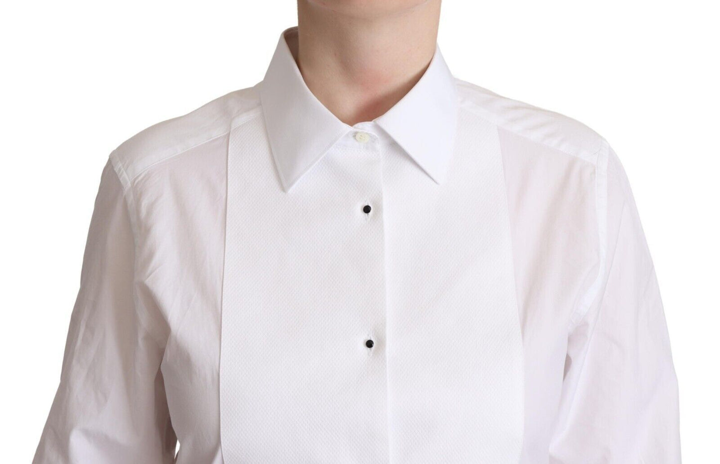 Elegant White Poplin Dress Shirt by Dolce & Gabbana