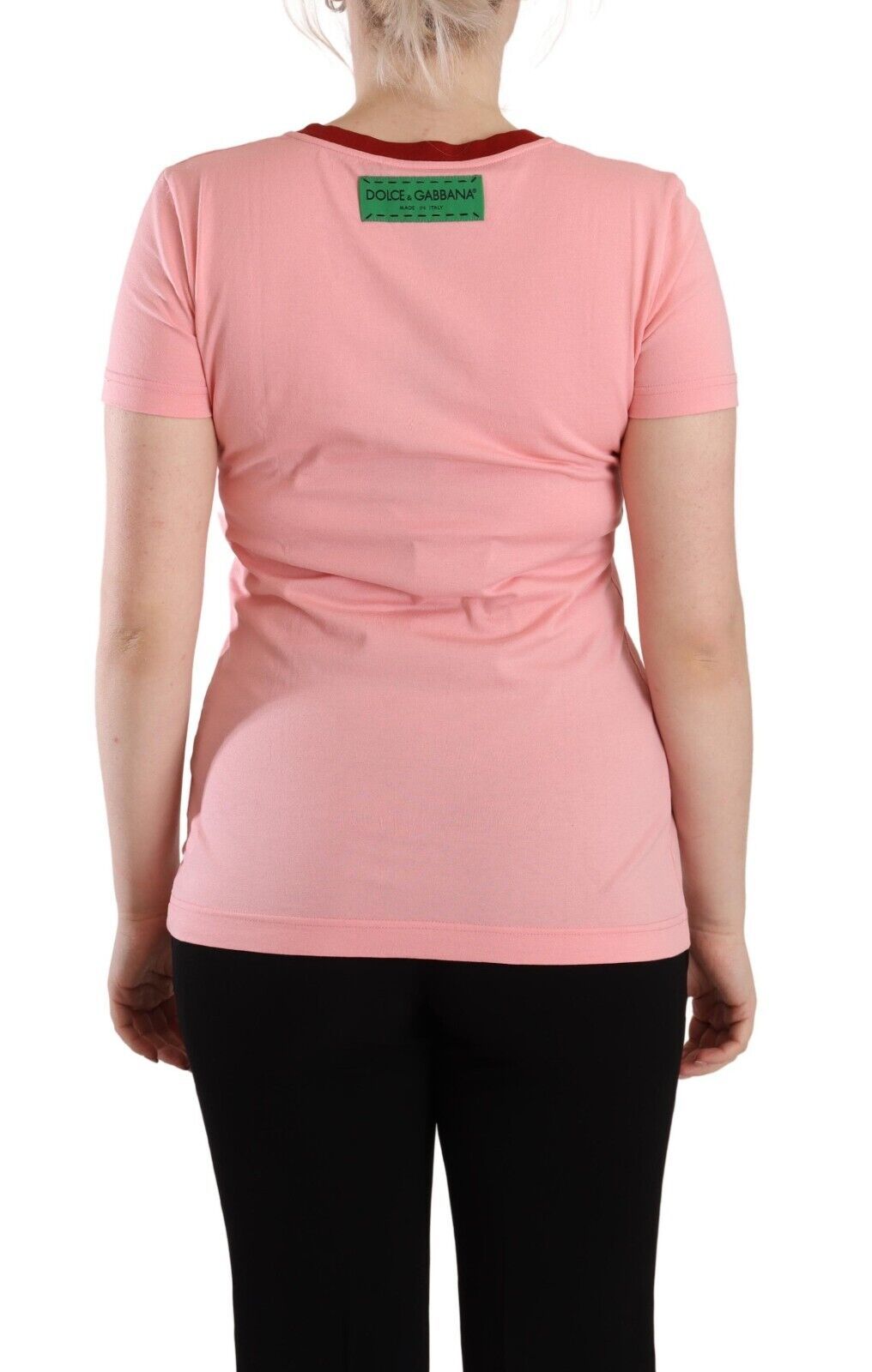 - Chic Pink Logo Crew Neck Tee