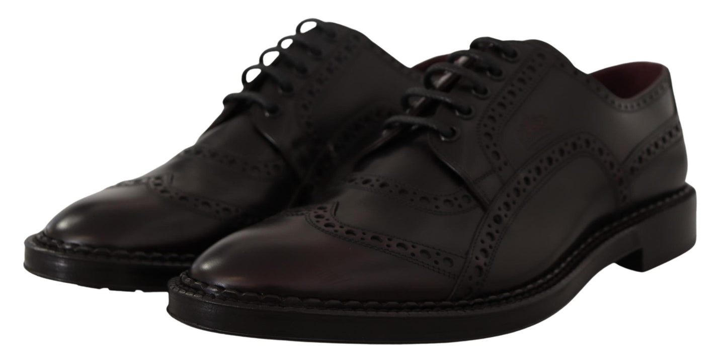- Elegant Purple Leather Derby Formal Shoes