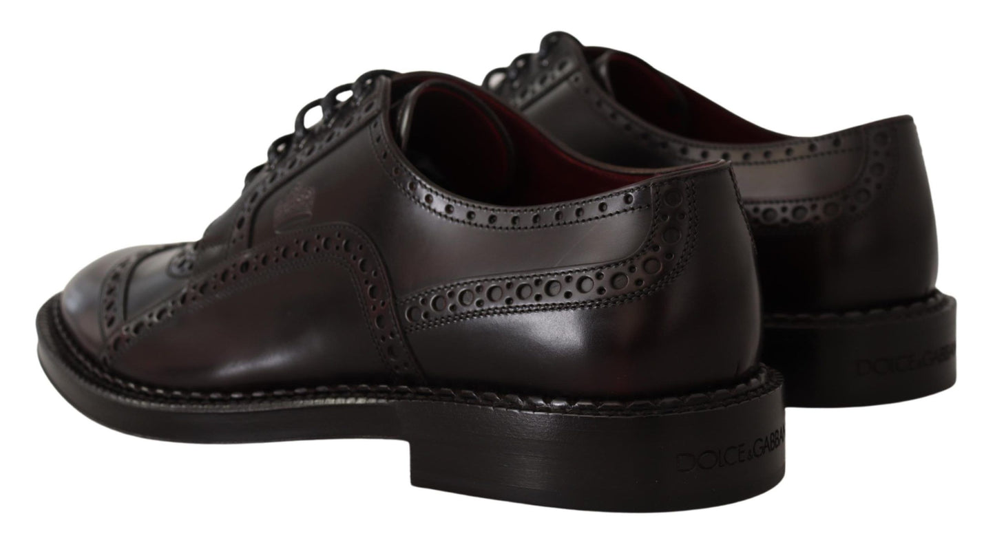 - Elegant Purple Leather Derby Formal Shoes