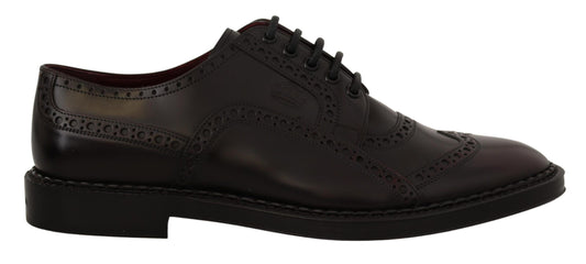 - Elegant Purple Leather Derby Formal Shoes