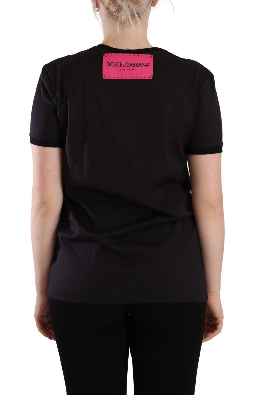 - Chic Black Crew Neck Logo Tee