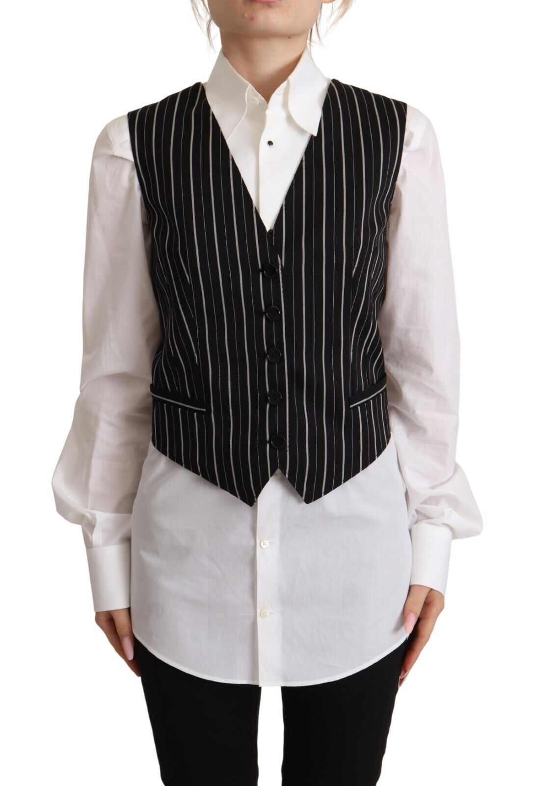 - Elegant V-Neck Sleeveless Wool-Blend Vest