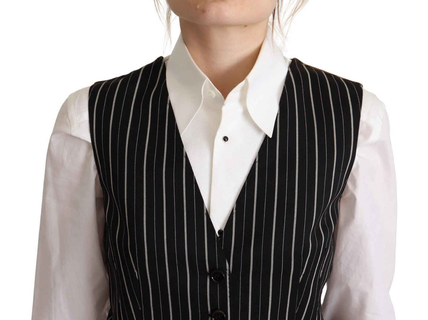 - Elegant V-Neck Sleeveless Wool-Blend Vest