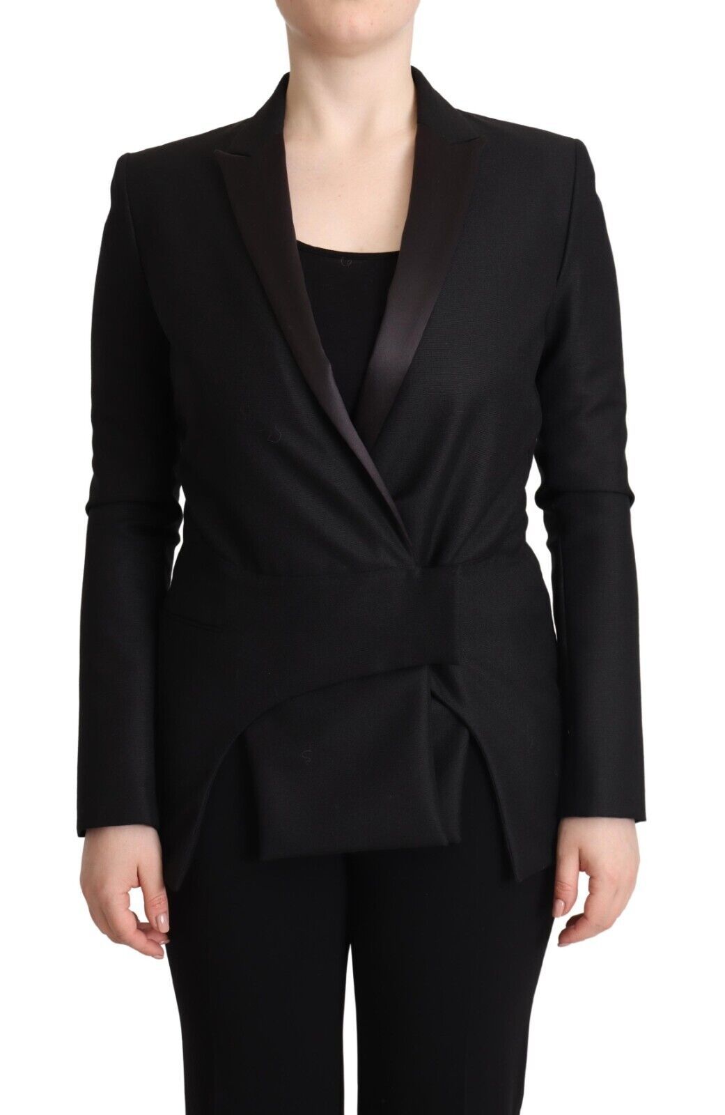 - Elegant Black Double-Breasted Blazer