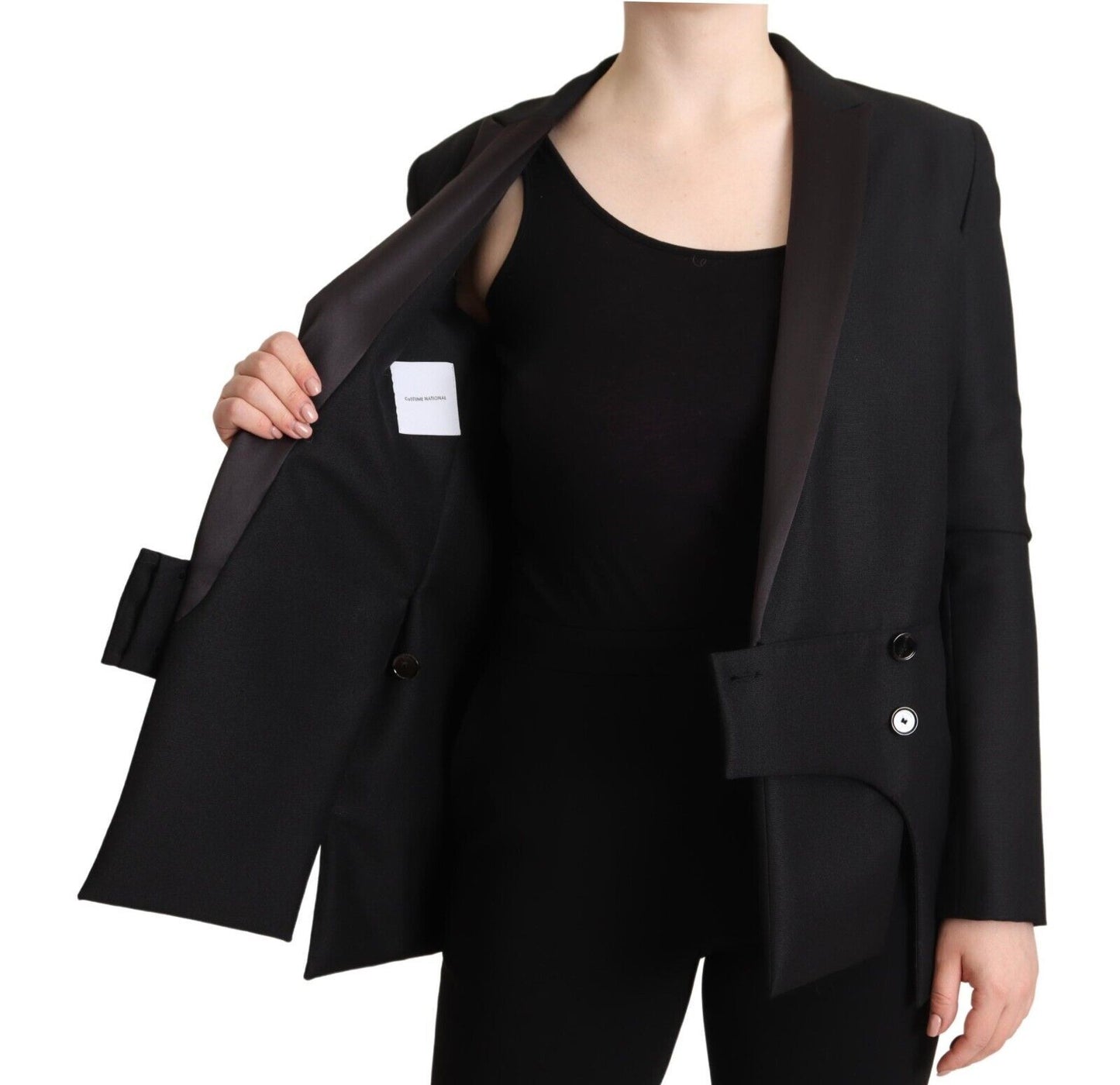 - Elegant Black Double-Breasted Blazer