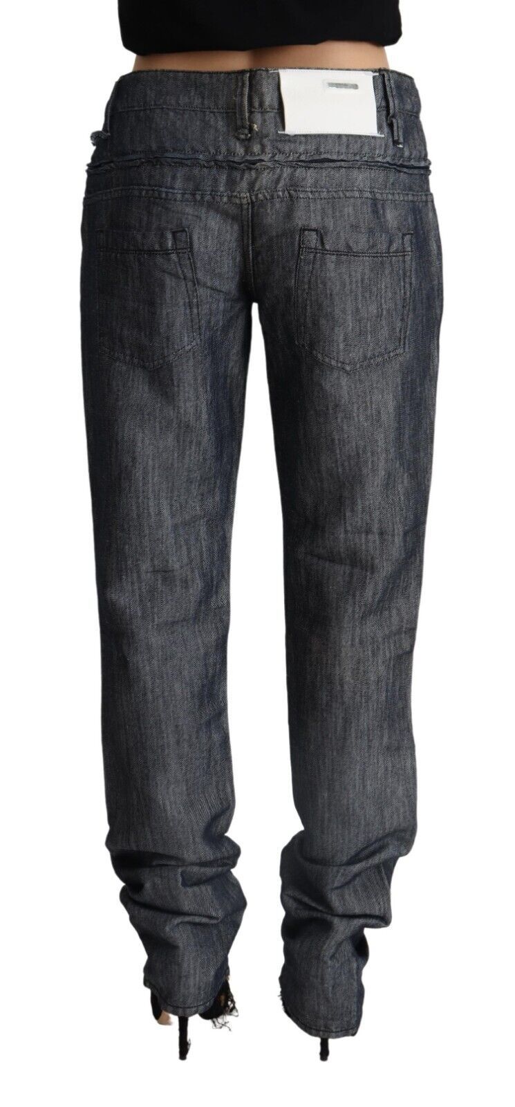 - Elegant Mid Waist Straight Cut Denim