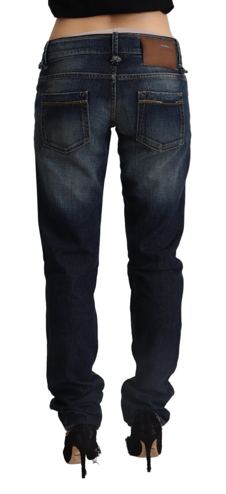 - Chic Dark Blue Low Waist Skinny Jeans