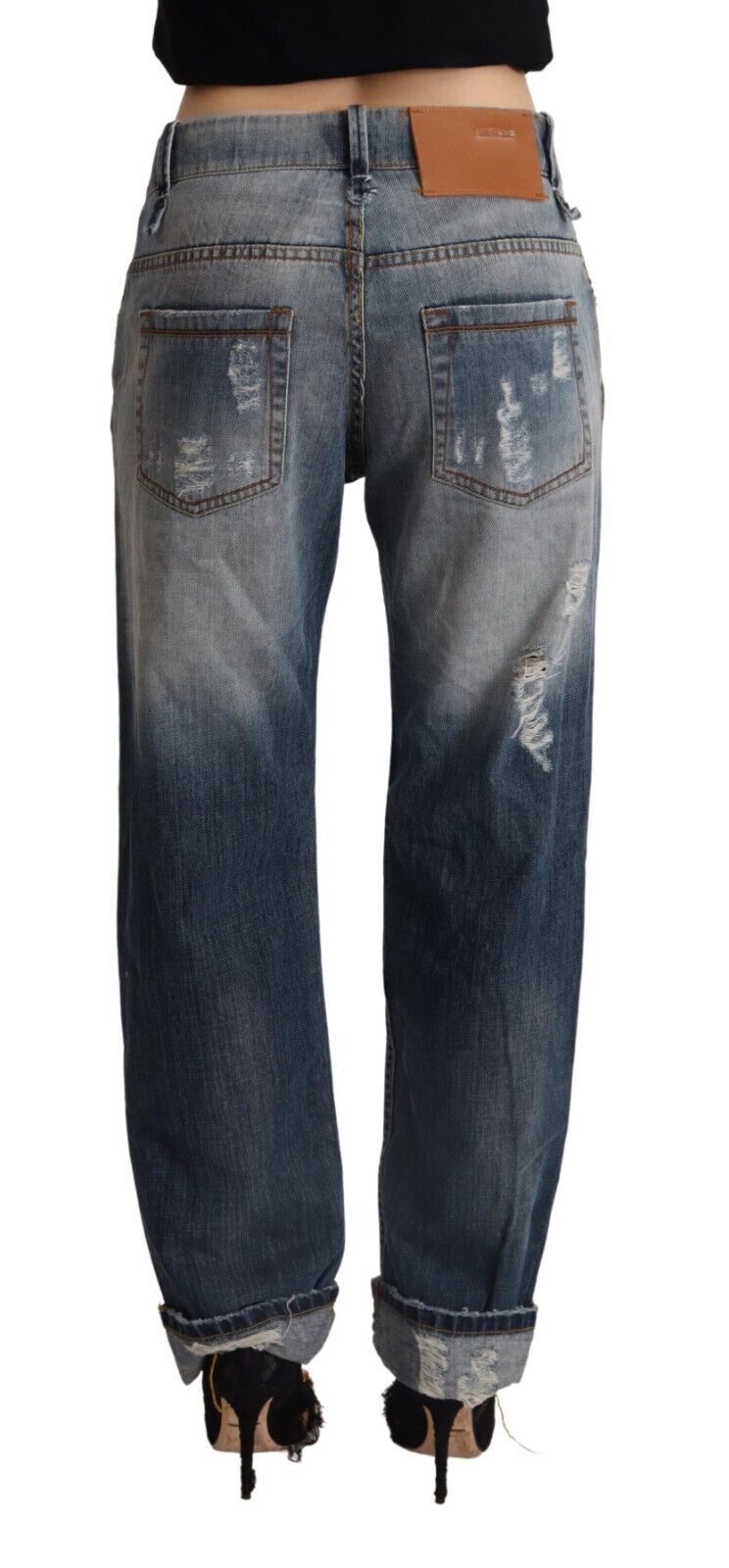 - Chic Mid Waist Baggy Fit Denim