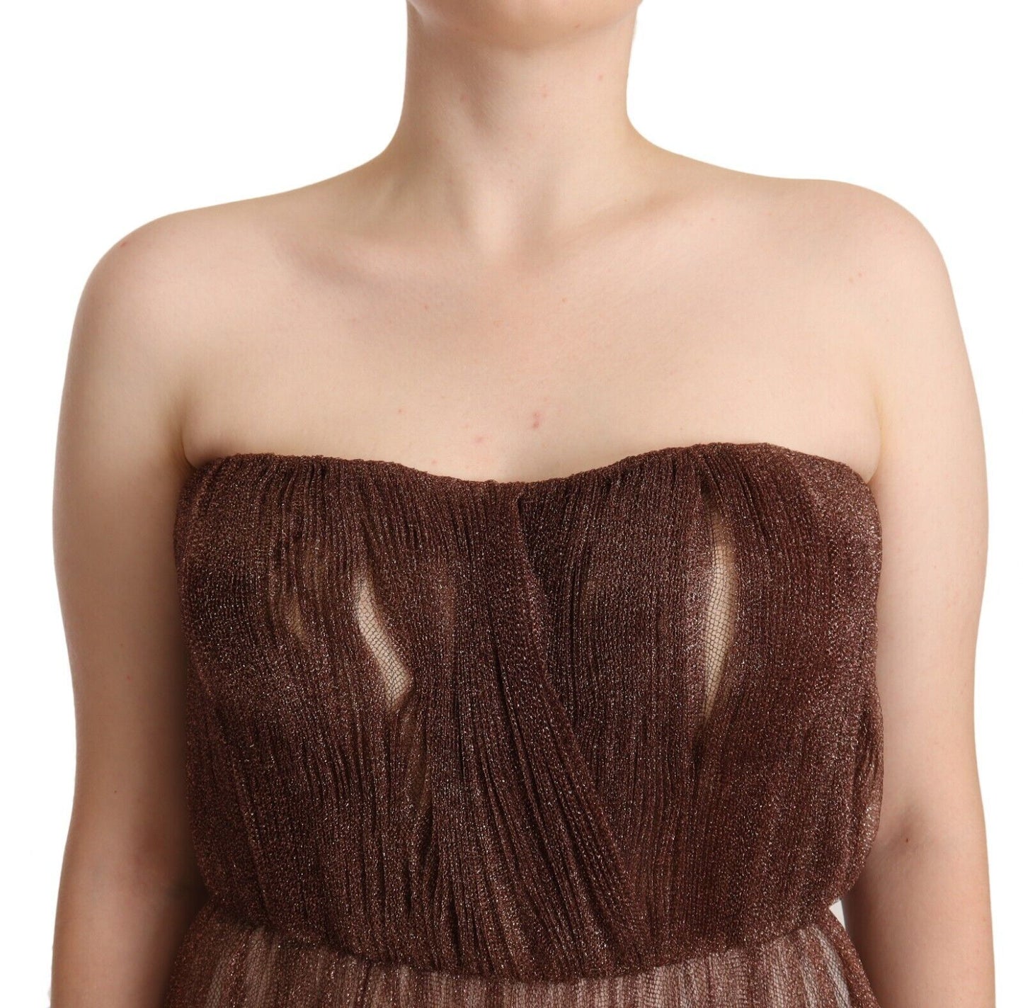 - Elegant Metallic Bronze Long Gown